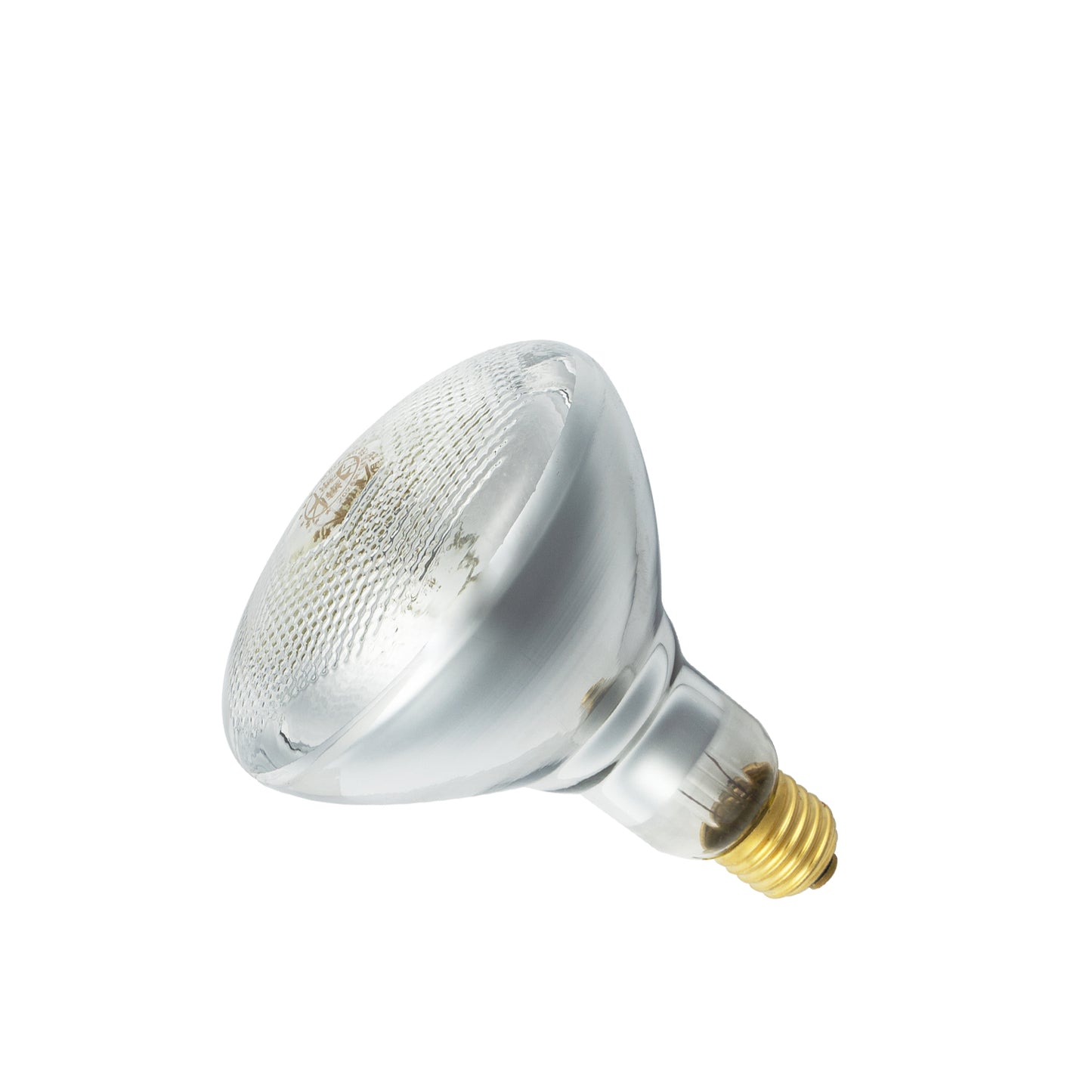 Shatter-resistant PAR38 infrared heat bulb with explosion-proof coating for safety in food warming, bath heating, and animal enclosures.