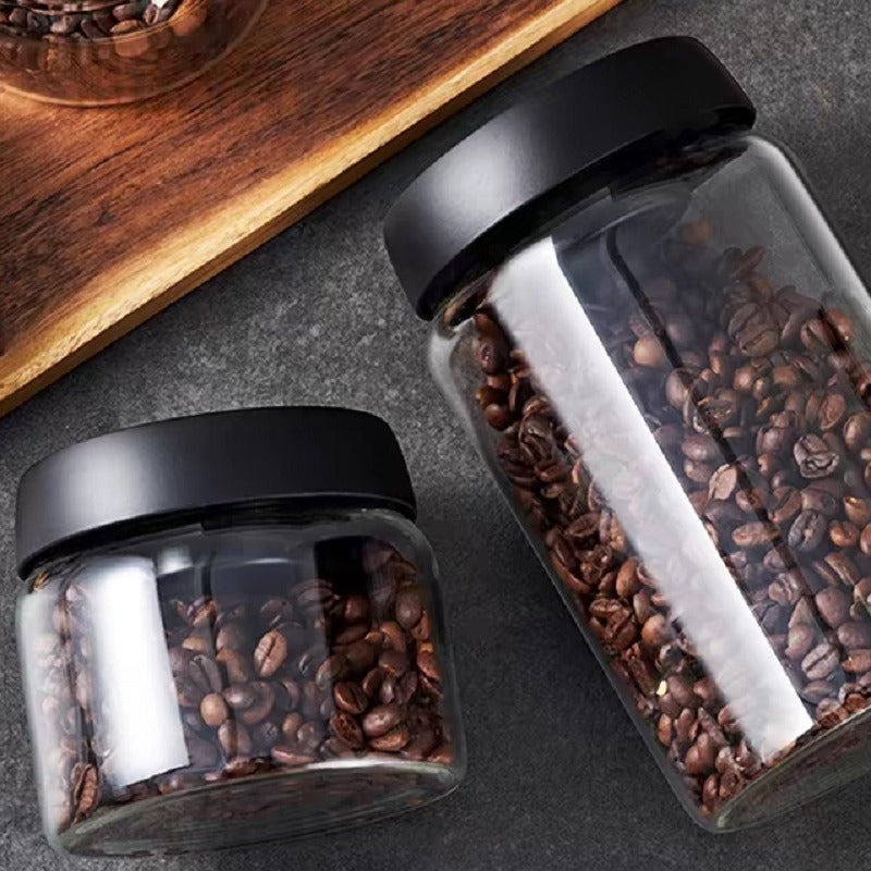 Glass jars of various sizes can be used to store tea, coffee, beans, sugar, etc., to give your food a home