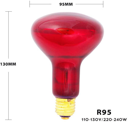High-intensity lizard heat lamp bulb providing infrared warmth for desert reptile habitats.