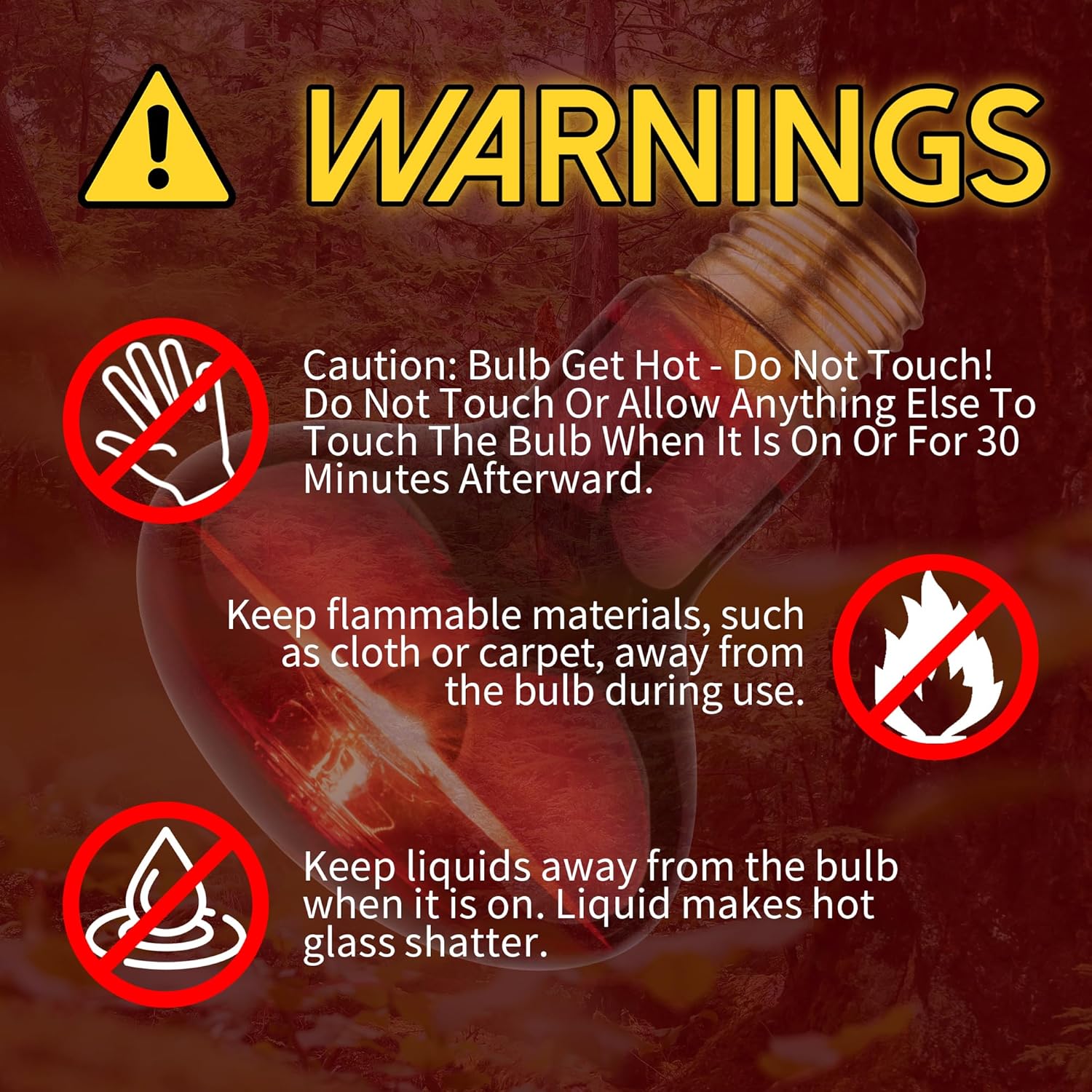 Infrared heat light bulb for small reptile tanks and pet cages
