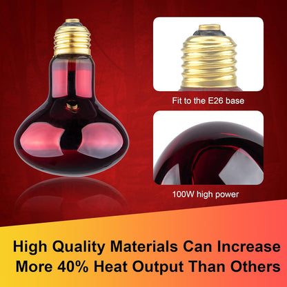 Safe hard glass infrared heat bulb for reptile use